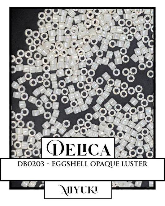 DB0203-Miyuki Delica 11/0:Eggshell O/L (7 gram pkg ~1400 Pcs)