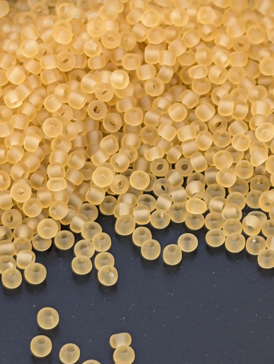 Transparent Matte Light Topaz | Preciosa Ornela Seed Beads | Size 11/0 | 15g Pkg ~630 pcs