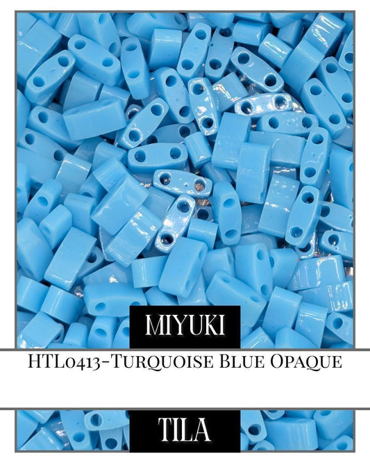 HTL0413-Miyuki Tila Beads:Turquoise Blue O (7.5g pkg)