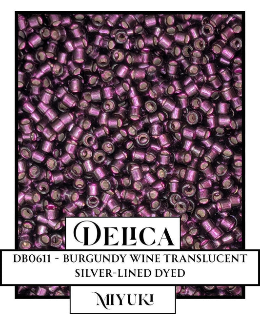 DB0611-Miyuki Delica 11/0:Burgundy Wine T/SL (D) (7 gram pkg ~1400 Pcs)