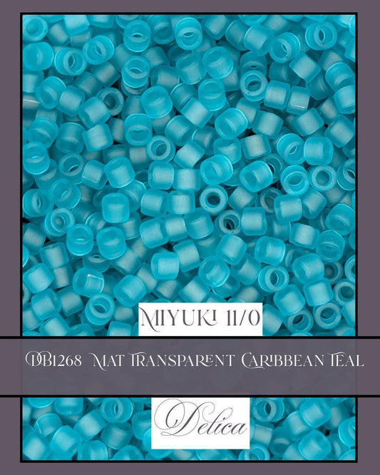 DB1268-Miyuki Delica 11/0:Tropical Teal T/MA (7 gram pkg ~1400 Pcs)
