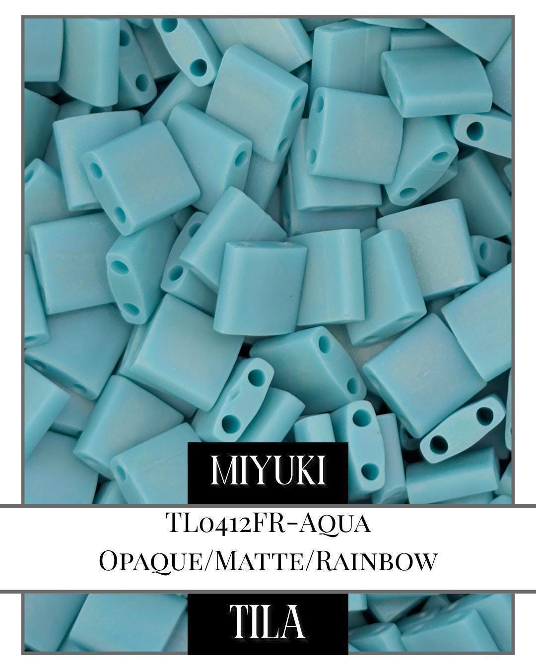 QTL0412FR-Miyuki Tila Beads:Aqua O/MA/R (7.5g pkg)