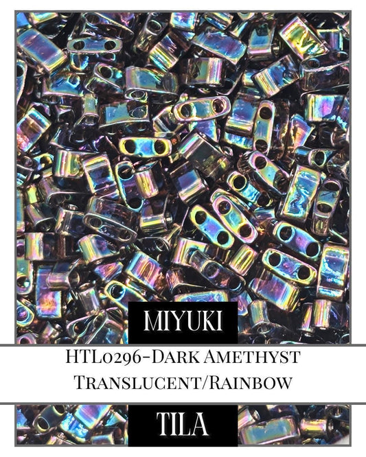 HTL0296-Miyuki Tila Beads:Dark Amethyst T/R (7.5g pkg)