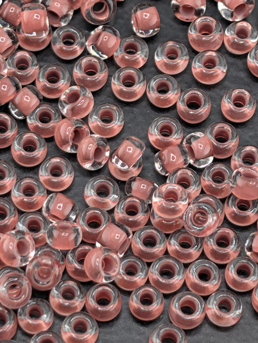 Transparent Terra Intensive Brown Lined Clear | Preciosa Ornela Seed Beads | Size 8/0 | 15g Pkg ~630 pcs