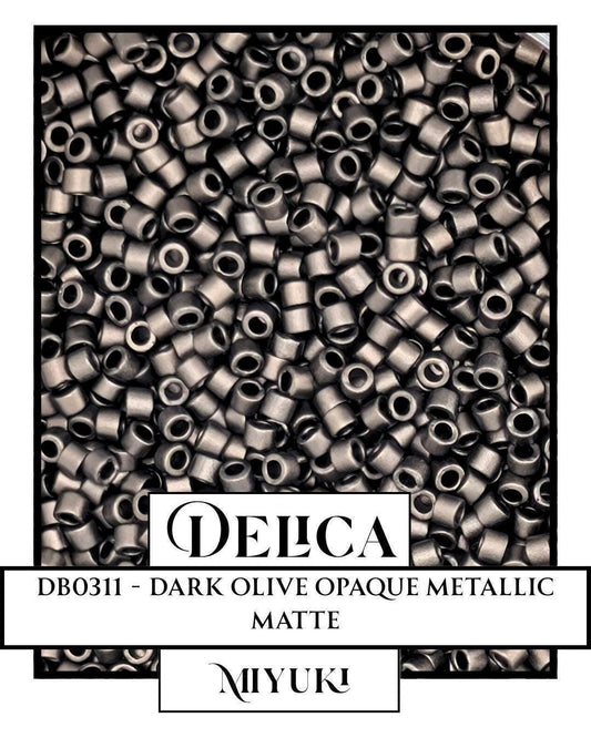 DB0311-Miyuki Delica 11/0:Dark Olive M/MA (7 gram pkg ~1400 Pcs)