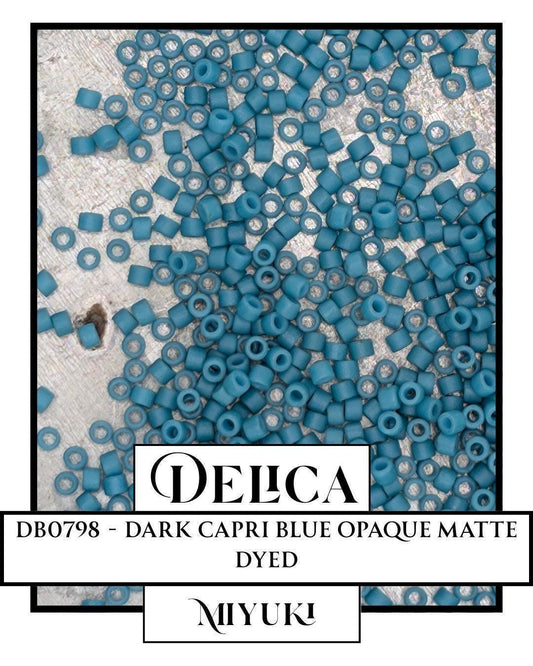 DB0798-Miyuki Delica 11/0:Dark Capri Blue O/MA (D) (7 gram pkg ~1400 Pcs)