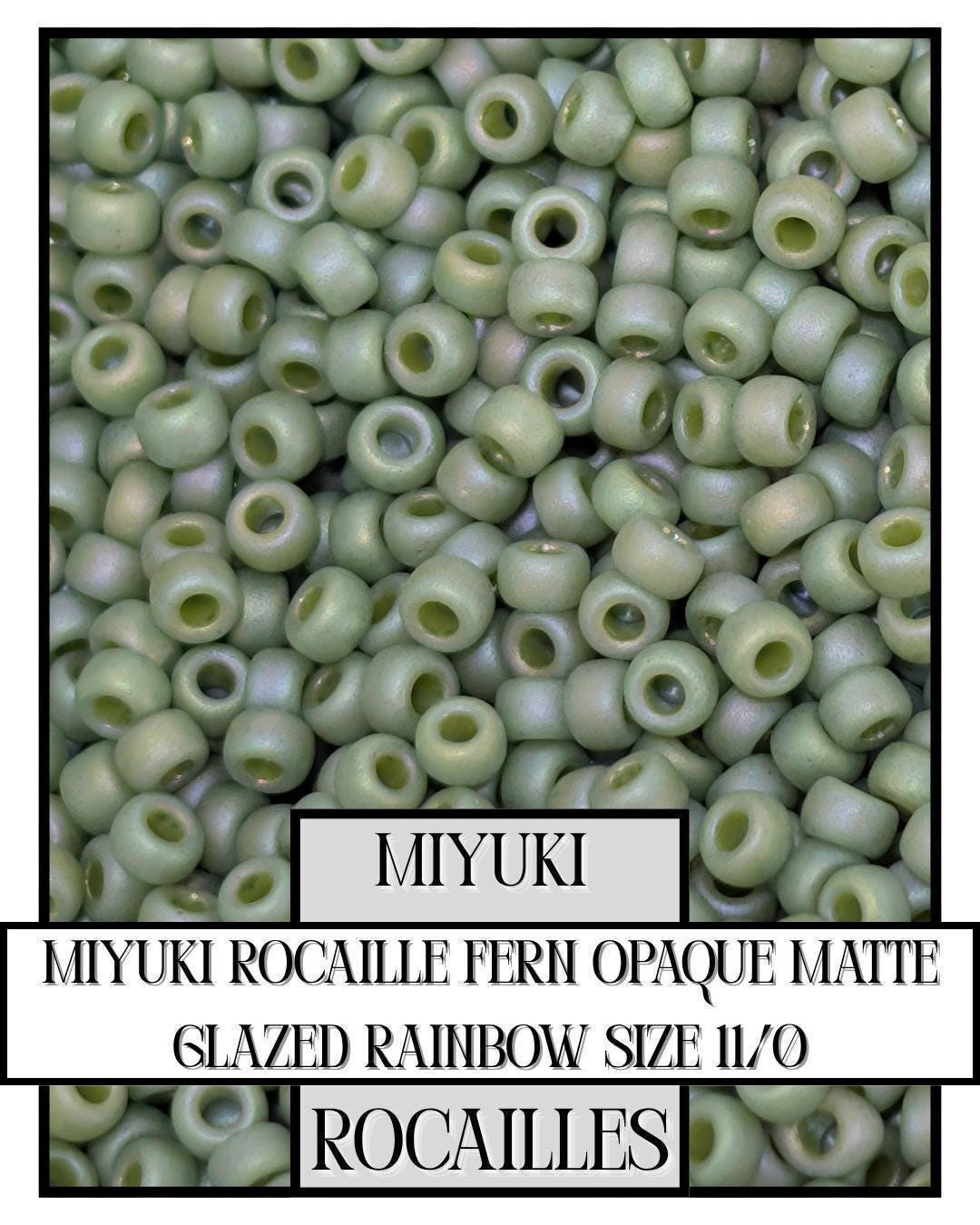 Miyuki Rocaille Beads: Fern Opaque Matte Glazed Rainbow, Size 11/0