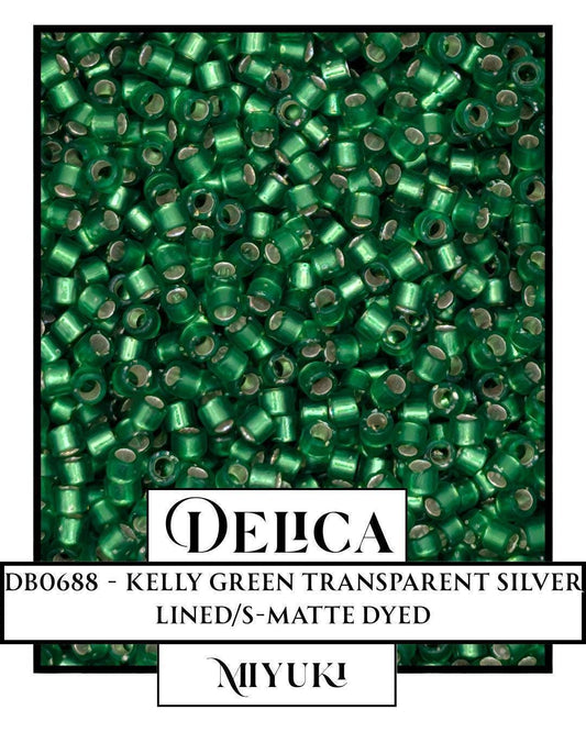 DB0688-Miyuki Delica 11/0:Kelly Green T/SL/S-MA (D) (7 gram pkg ~1400 Pcs)