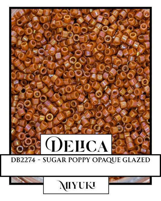 DB2274-Miyuki Delica 11/0:Sugar Poppy O/GL (7 gram pkg ~1400 Pcs)