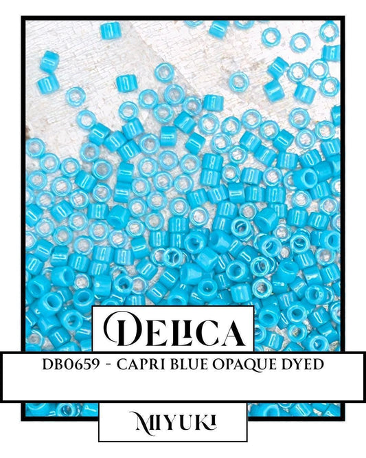 DB0659-Miyuki Delica 11/0:Capri Blue O (D) (7 gram pkg ~1400 Pcs)