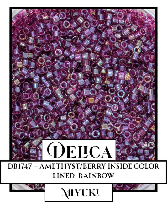 DB1747-Miyuki Delica 11/0:Amethyst/Berry ICL/R (7 gram pkg ~1400 Pcs)