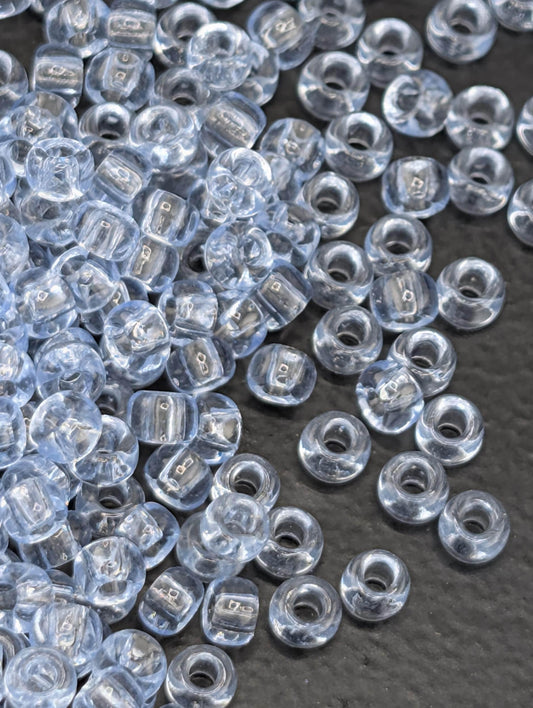 4445SB Transparent Light Blue Japanese Seed Beads: Frosted Boho Spacer Beads