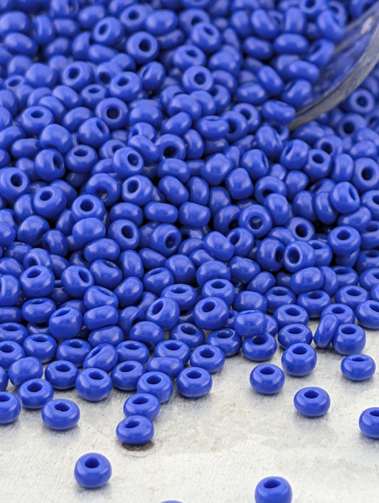 Opaque Blue Lapis | Preciosa Ornela Seed Beads | Size 8/0 | 15g Pkg ~630 pcs