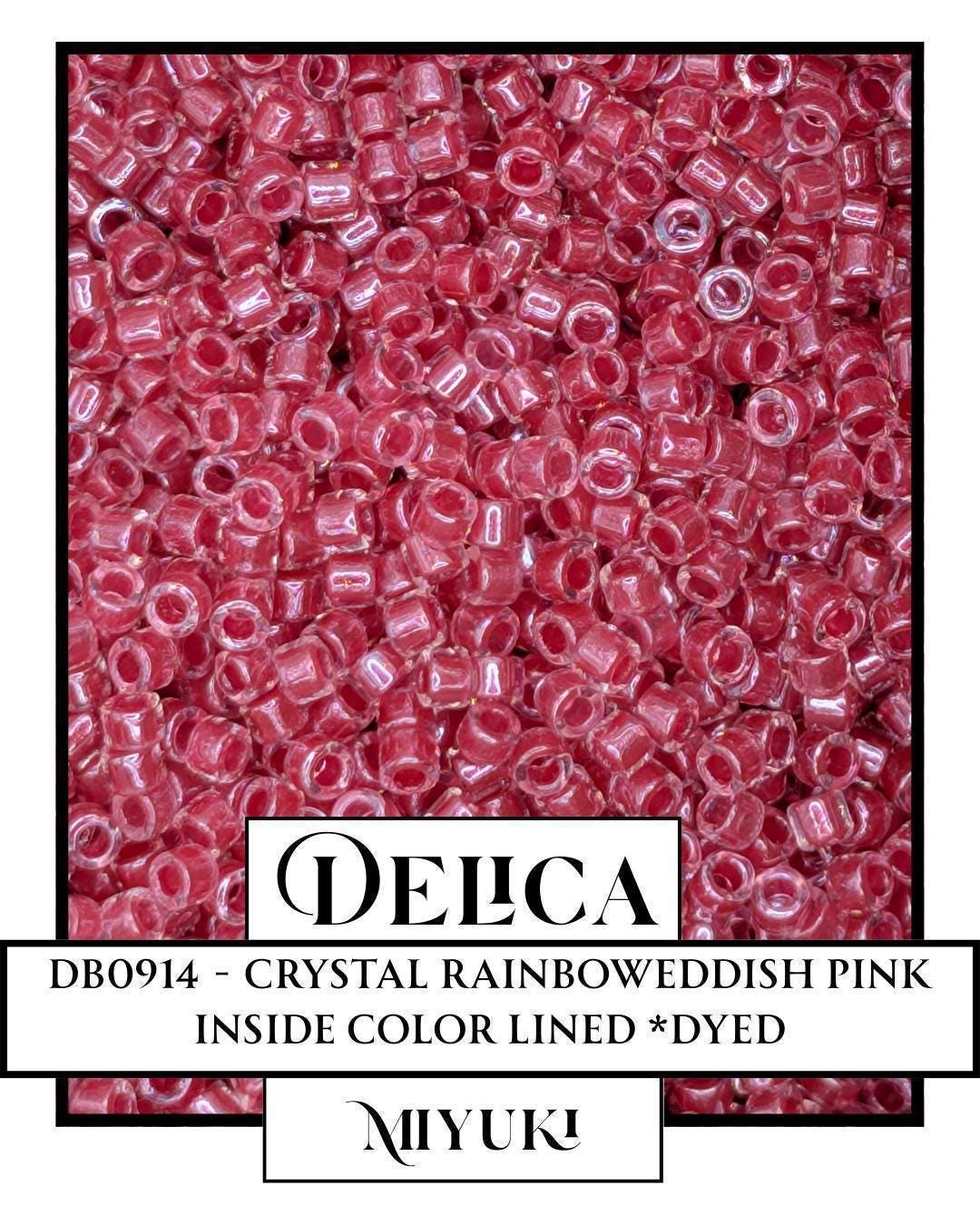 DB0914-Miyuki Delica 11/0:Crystal/Reddish Pink ICL*(D) (7 gram pkg ~1400 Pcs)