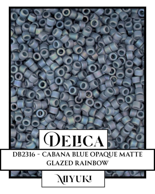 DB2316-Miyuki Delica 11/0:Cabana Blue O/MA/GL/R (7 gram pkg ~1400 Pcs)