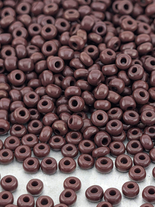 Opaque Dark Brown | Preciosa Ornela Seed Beads | Size 8/0 | 15g Pkg ~630 pcs