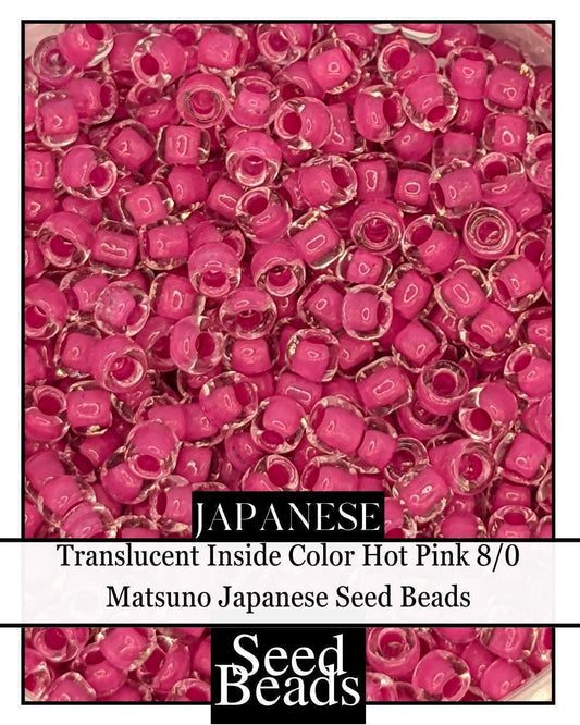 8294SB Translucent Inside Color Hot Pink 8/0 (15g pkg)