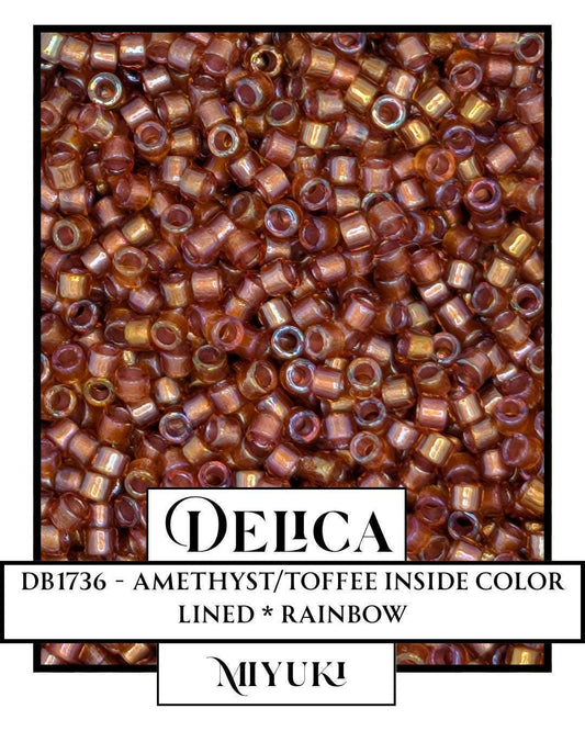 DB1736-Miyuki Delica 11/0:Amethyst/Toffee ICL*/R (7 gram pkg ~1400 Pcs)