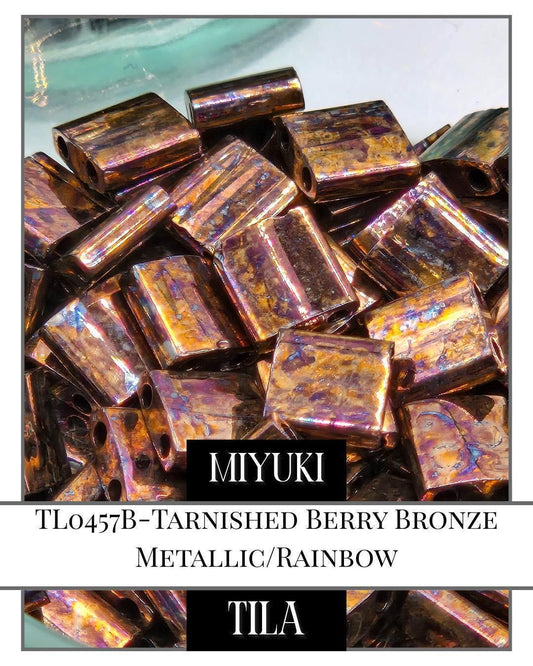 TL0457B-Miyuki Tila Beads:Tarnished Berry Bronze M/R (7.5g pkg)