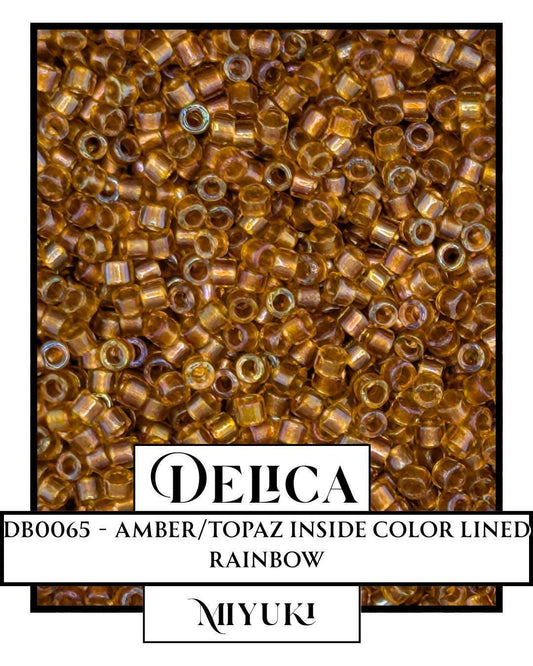 DB0065-Miyuki Delica 11/0:Amber/Topaz ICL/R (7 gram pkg ~1400 Pcs)