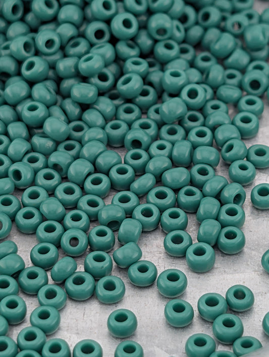 Opaque Dark Green | Preciosa Ornela Seed Beads | Size 8/0 | 15g Pkg ~630 pcs