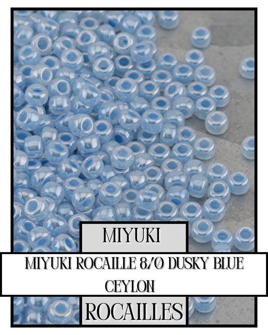8-0524 Miyuki Rocaille 8/0 | Dusky Blue Ceylon 20g