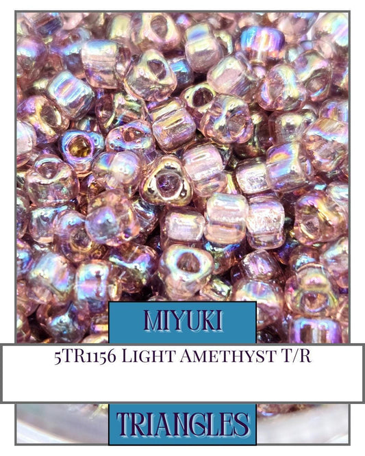 5TR1156-Miyuki Triangle Beads:Light Amethyst T/R (10g pkg)