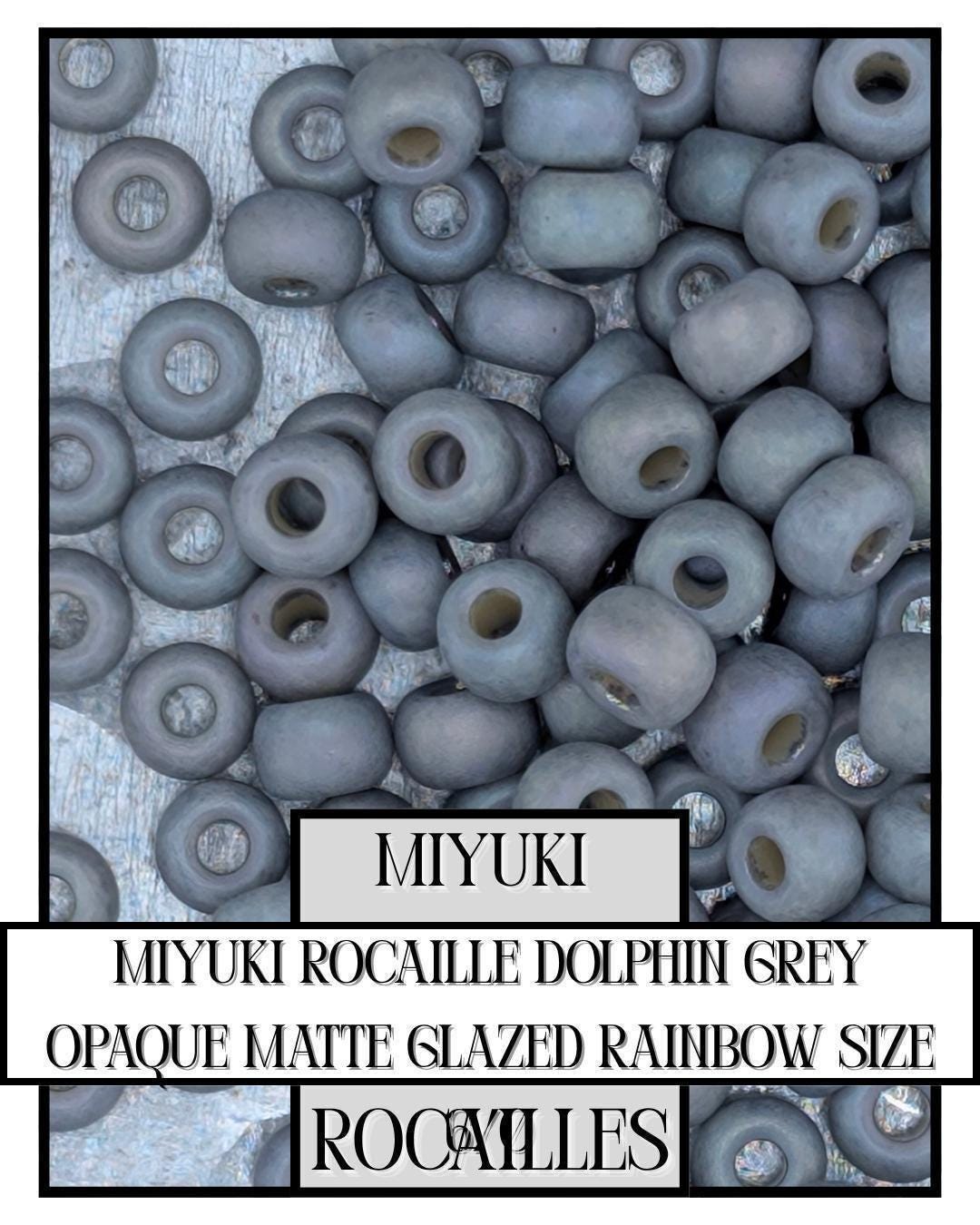 Miyuki Rocaille Beads: Dolphin Grey Opaque Matte Glazed Rainbow - Size 6/0