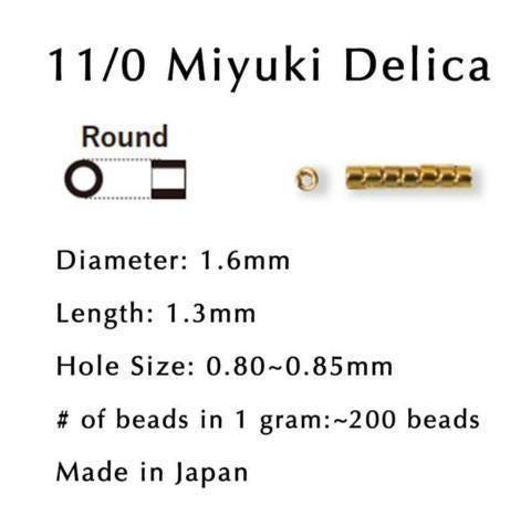 DB2377-Miyuki Delica 11/0:Pistachio ICL/R (D) (7 gram pkg ~1400 Pcs)
