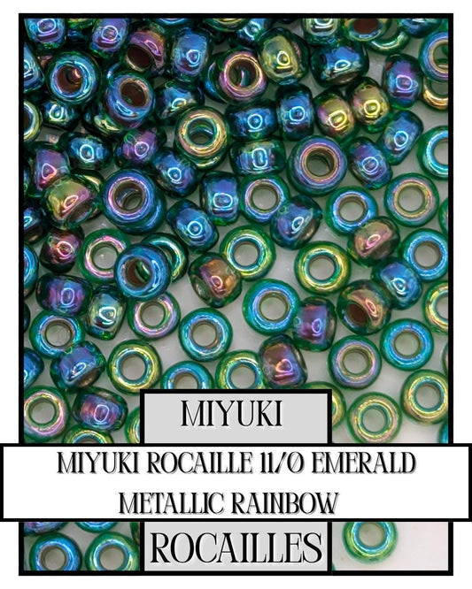 11-0455 Miyuki Rocailles 11/0 | Emerald Metallic Rainbow 20g
