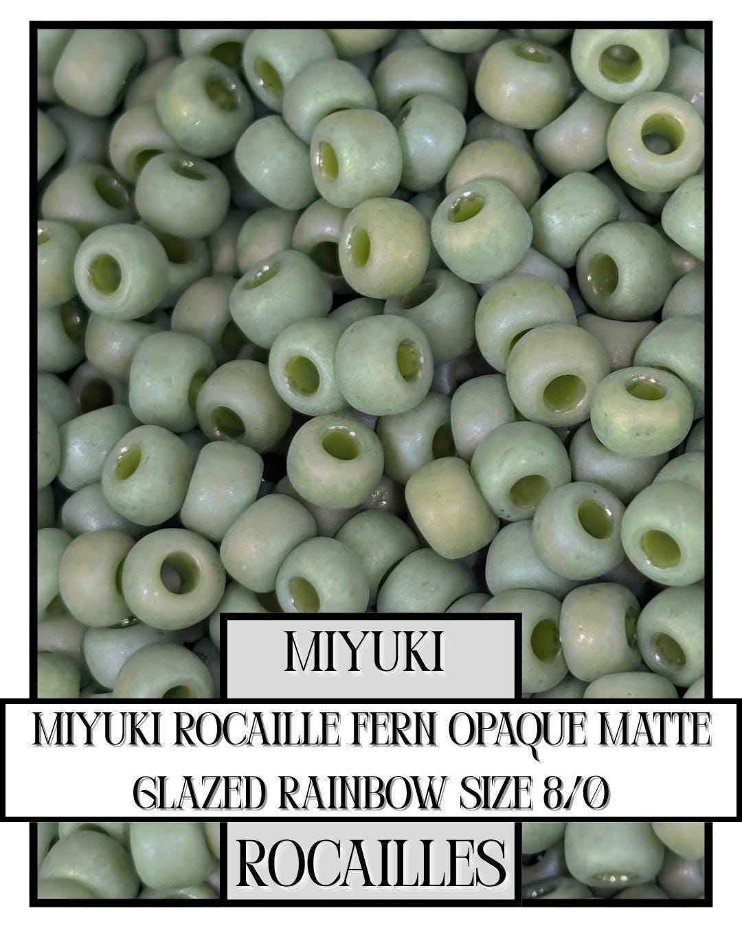 Miyuki Rocaille Beads: Fern Opaque Matte Rainbow Glaze (Size 8/0)