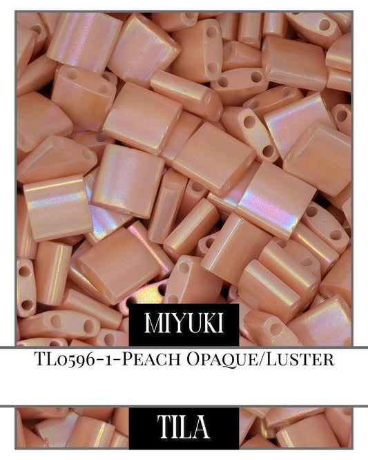 TL0596-Miyuki Tila Beads:Peach Opaque Luster (7.5g pkg)