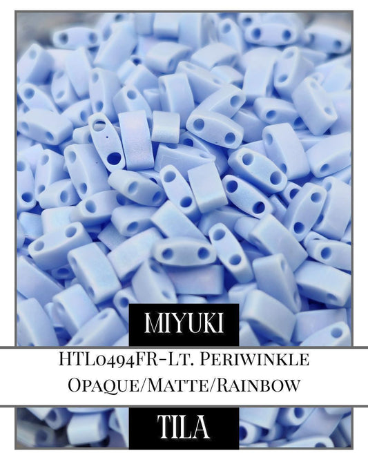 HTL0494FR-Miyuki Tila Beads:Lt. Periwinkle O/MA/R (7.5g pkg)
