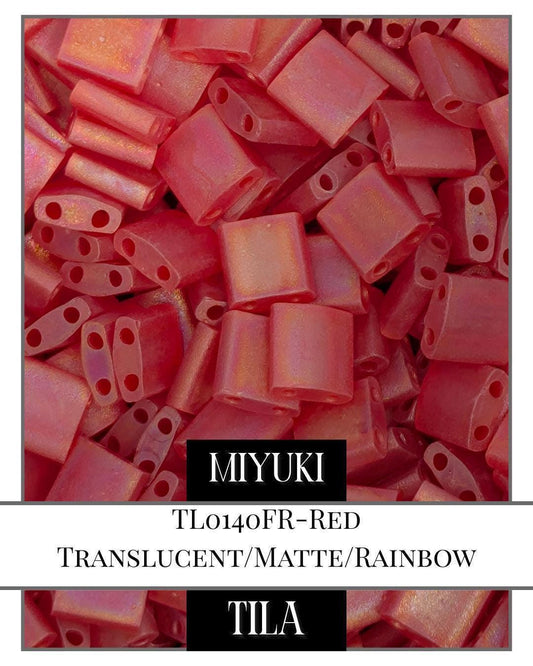 TL0140FR-Miyuki Tila Beads:Red T/MA/R (7.5g pkg)