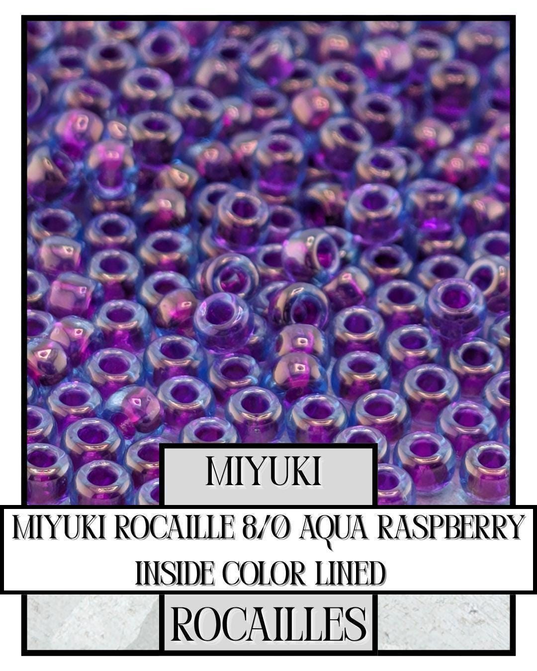 8-0352 Miyuki Rocaille 8/0 | Aqua/Raspberry Inside Color Lined 20g