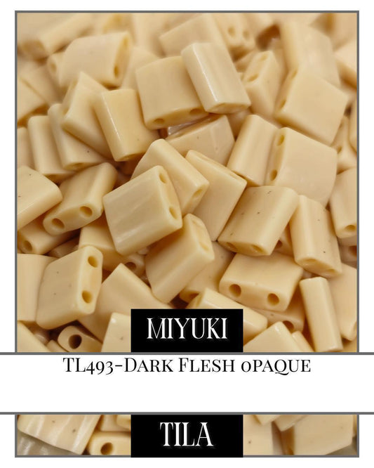 TL0493-Miyuki Tila Beads:Dark Flesh 0 (7.5g pkg)