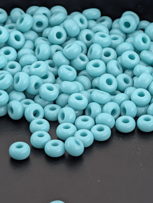 Opaque Turquoise Green | Preciosa Ornela Seed Beads | Size 8/0 | 15g Pkg ~630 pcs
