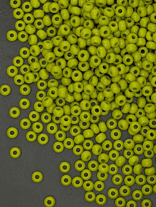 Opaque Wasabi Green (53430) | Preciosa Ornela Seed Beads | Size 8/0 | 15g Pkg ~630 pcs