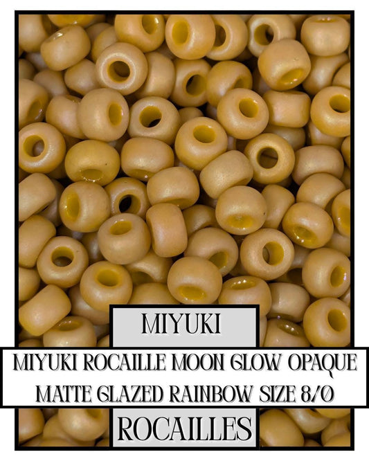 Miyuki Rocaille Beads: Moon Glow Opaque Matte Glazed Rainbow, Size 8/0