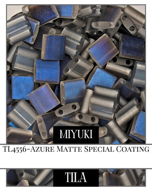 TL4556-Miyuki Tila Beads:Azure Matte SC (7.5g pkg)