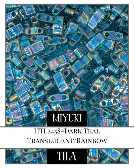 HTL2458-Miyuki Tila Beads:Dark Teal T/R (7.5g pkg)