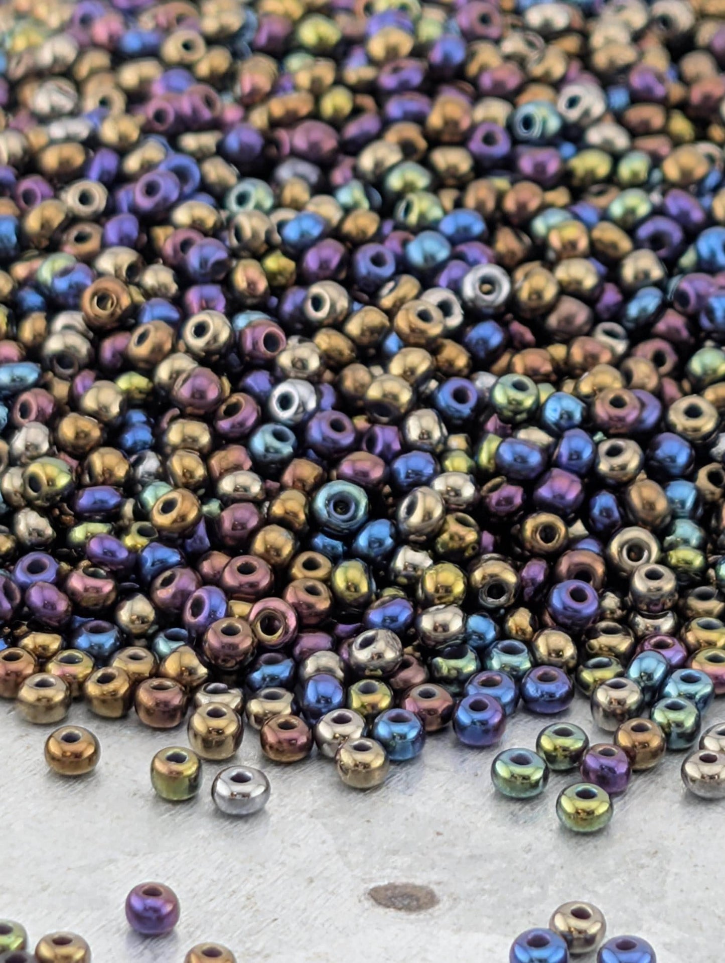 Opaque Blue Iris Black  | Preciosa Ornela Seed Beads | Size 10/0 | 15g Pkg  ~1425 pcs