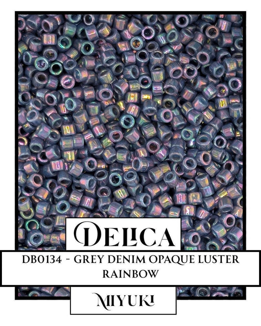 DB0134-Miyuki Delica 11/0:Grey Denim O/L/R (7 gram pkg ~1400 Pcs)