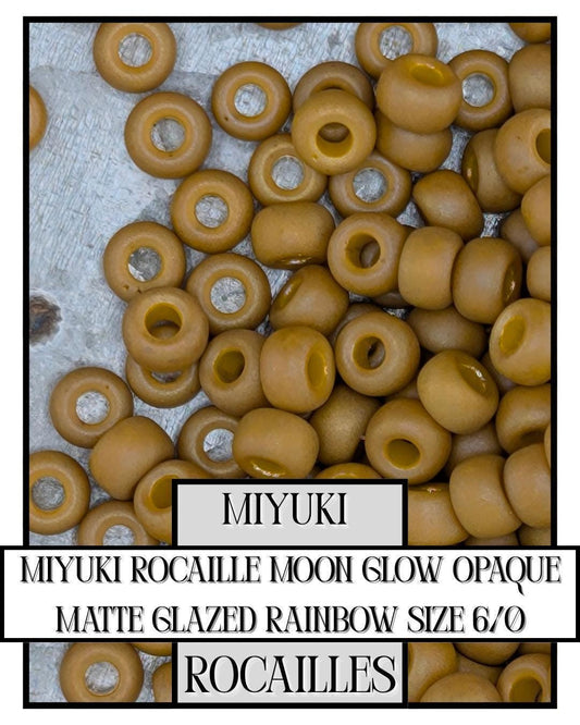 Miyuki Rocaille Beads: Moon Glow Opaque Matte Glazed Rainbow, Size 6/0