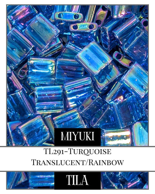 TL0291-Miyuki Tila Beads:Turquoise T/R (7.5g pkg)