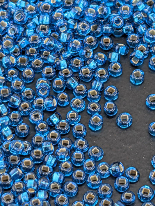Transparent Aqua Blue Silver-Lined  | Preciosa Ornela Seed Beads | Size 10/0 | 15g Pkg  ~1425 pcs