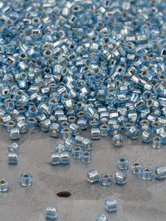 4519SB Rainbow Light Aqua Seed Beads: Japanese Matsuno, Size 11/0