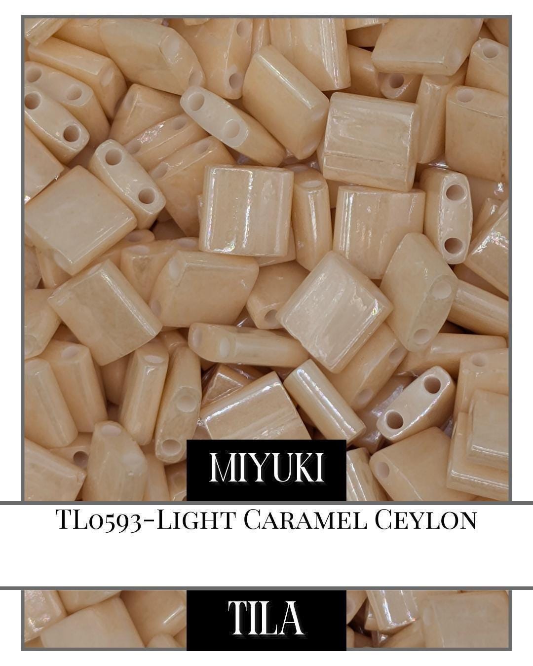 TL0593-Miyuki Tila Beads:Light Caramel C (7.5g pkg)