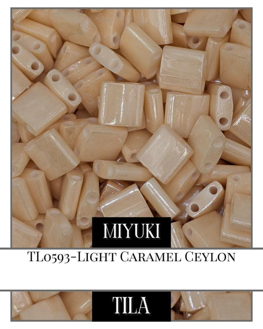 TL0593-Miyuki Tila Beads:Light Caramel C (7.5g pkg)