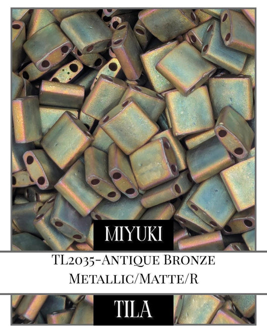 TL2035-Miyuki Tila Beads:Antique Bronze M/MA/R (7.5g pkg)